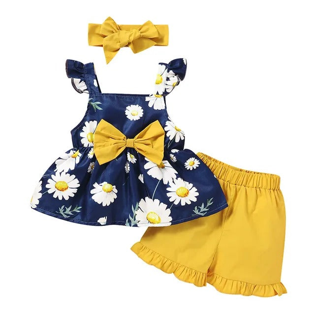 Pride and Joy 3 Piece Floral Baby Girl Clothes Set