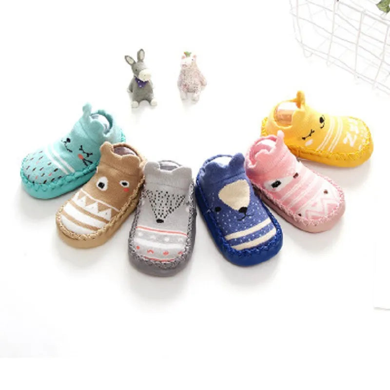 Pride and Joy Cartoon Baby Socks with Rubber Soles