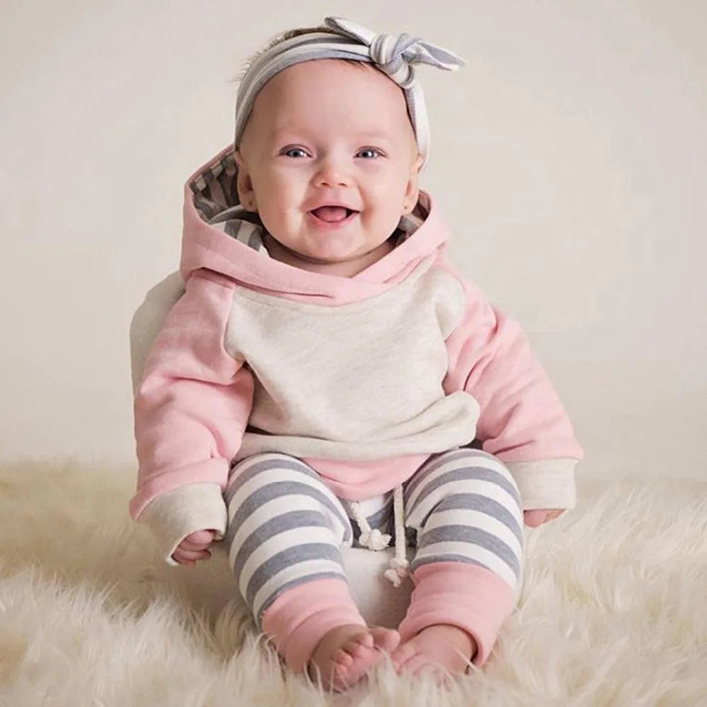 Pride and Joy Baby Girl Pink 3 Piece Winter Outfit