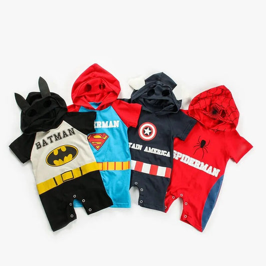 Pride and Joy Comic Superhero Hooded Baby Jumpsuits