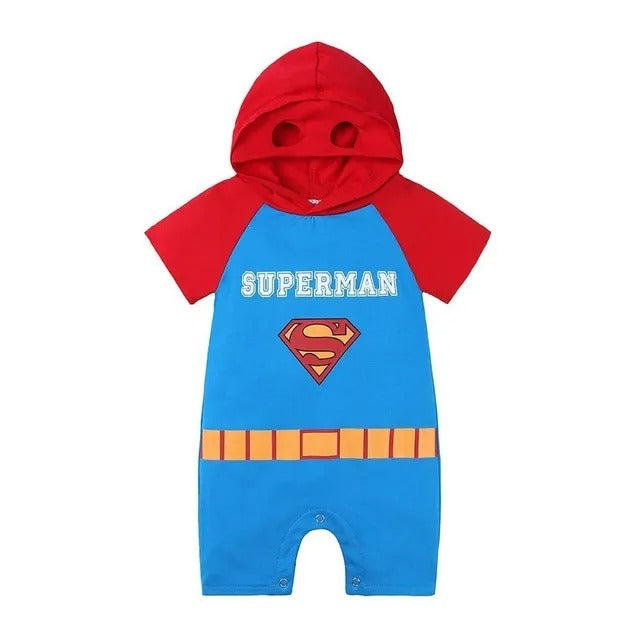 Pride and Joy Comic Superhero Hooded Baby Jumpsuits