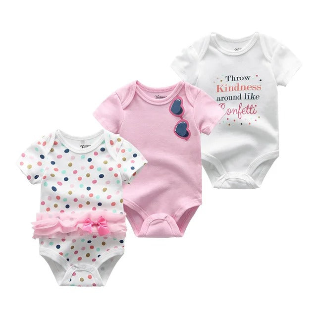 Pride and Joy 3 Piece Short Sleeve Baby Romper Set