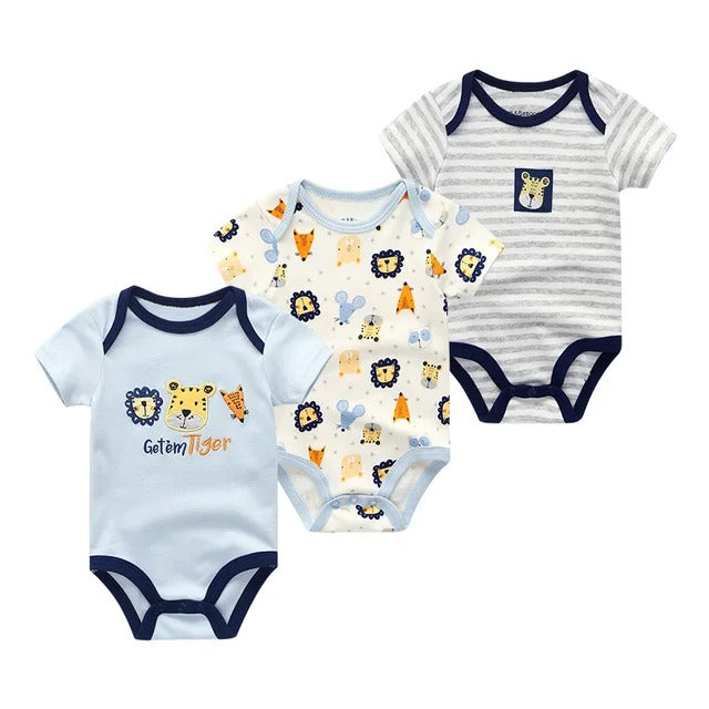 Pride and Joy 3 Piece Short Sleeve Baby Romper Set