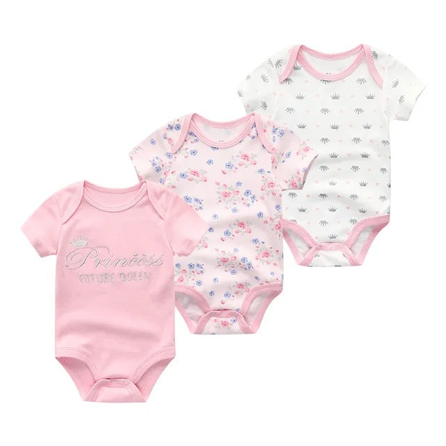 Pride and Joy 3 Piece Short Sleeve Baby Romper Set