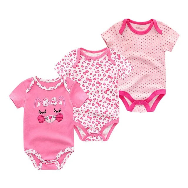 Pride and Joy 3 Piece Short Sleeve Baby Romper Set