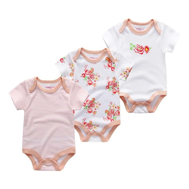 Pride and Joy 3 Piece Short Sleeve Baby Romper Set