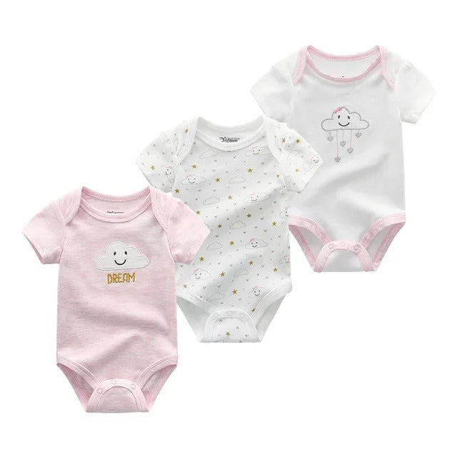 Pride and Joy 3 Piece Short Sleeve Baby Romper Set