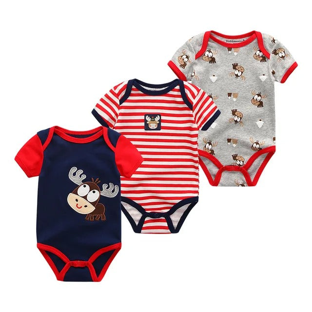 Pride and Joy 3 Piece Short Sleeve Baby Romper Set