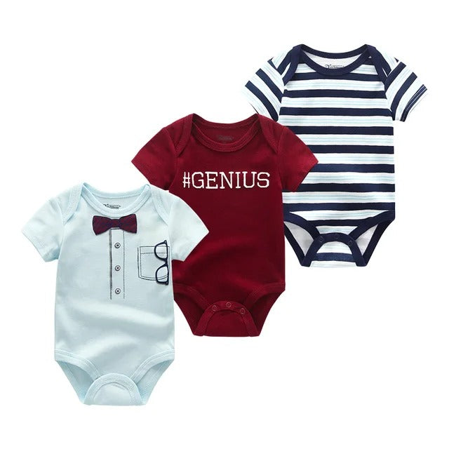 Pride and Joy 3 Piece Short Sleeve Baby Romper Set