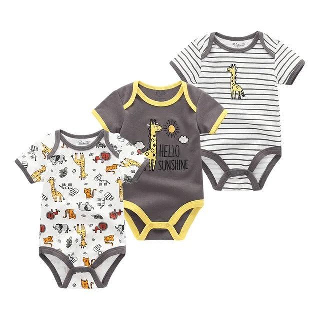 Pride and Joy 3 Piece Short Sleeve Baby Romper Set