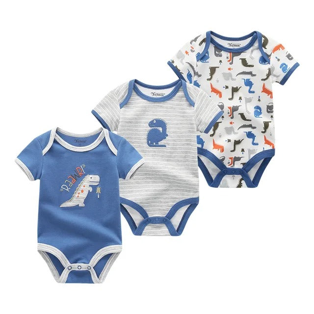 Pride and Joy 3 Piece Short Sleeve Baby Romper Set