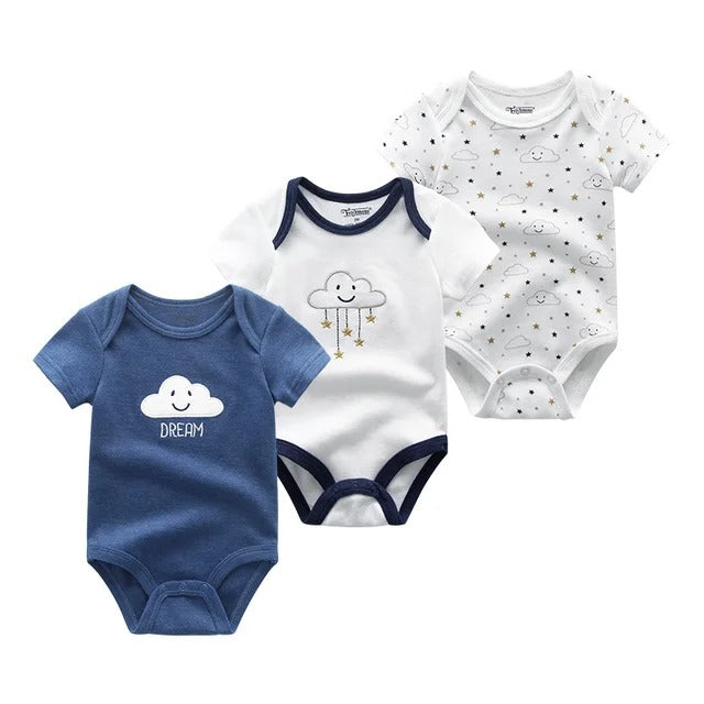 Pride and Joy 3 Piece Short Sleeve Baby Romper Set