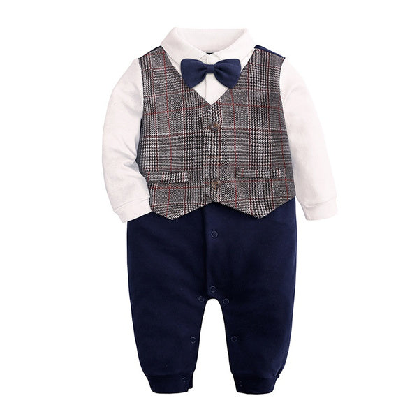 Pride and Joy Knitted Cotton Gentleman Baby Romper