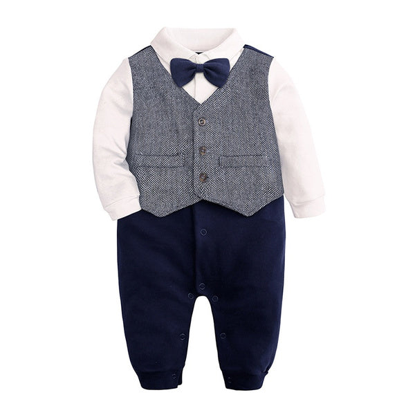 Pride and Joy Knitted Cotton Gentleman Baby Romper