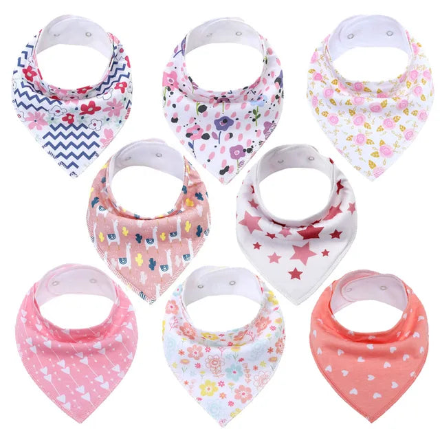 Pride and Joy 8 Piece Cotton Material Baby Feeding Bib Set