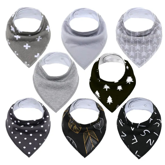 Pride and Joy 8 Piece Cotton Material Baby Feeding Bib Set