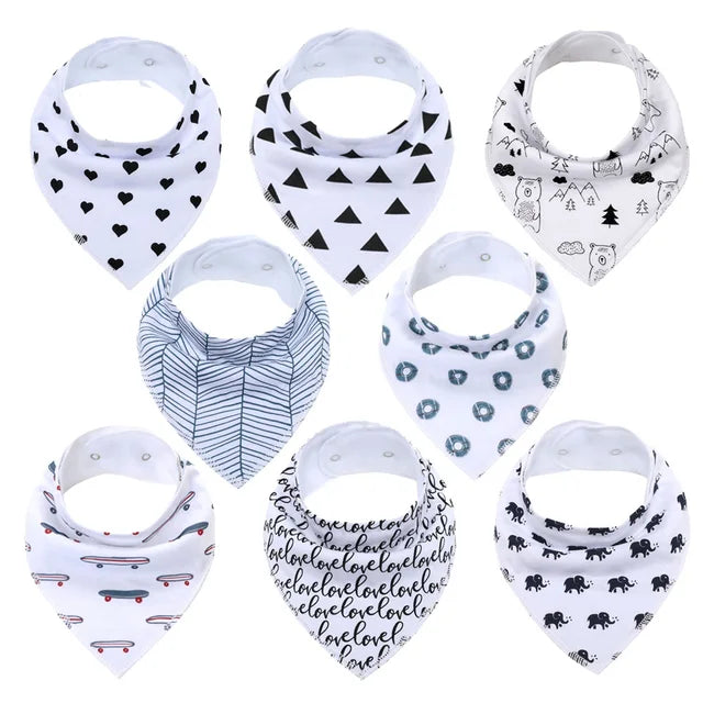 Pride and Joy 8 Piece Cotton Material Baby Feeding Bib Set