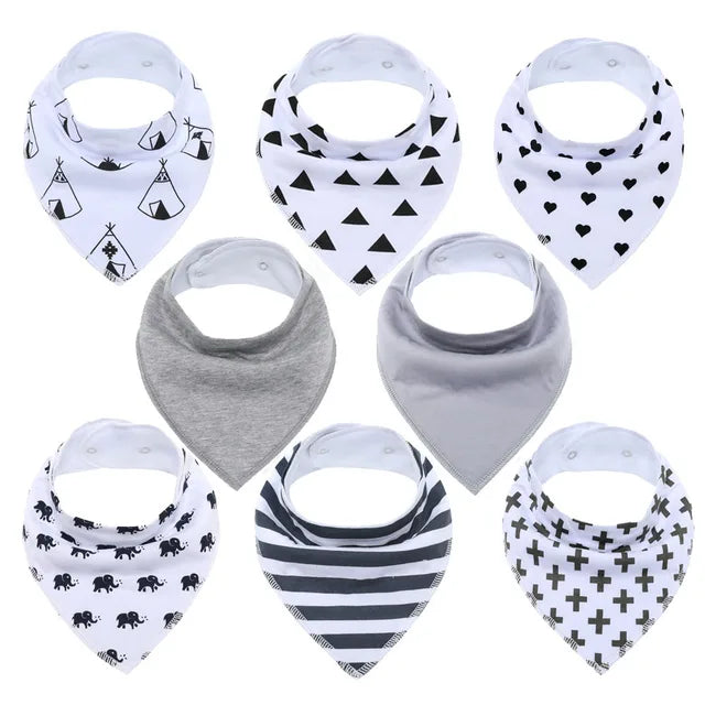 Pride and Joy 8 Piece Cotton Material Baby Feeding Bib Set