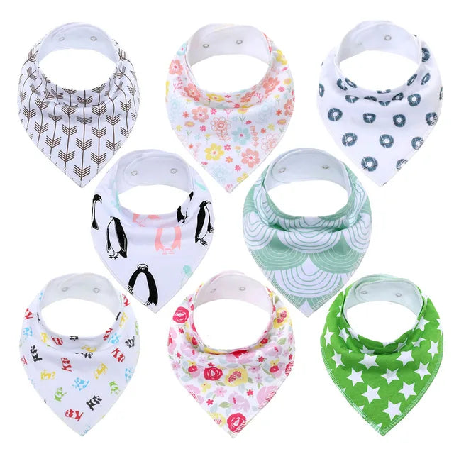 Pride and Joy 8 Piece Cotton Material Baby Feeding Bib Set