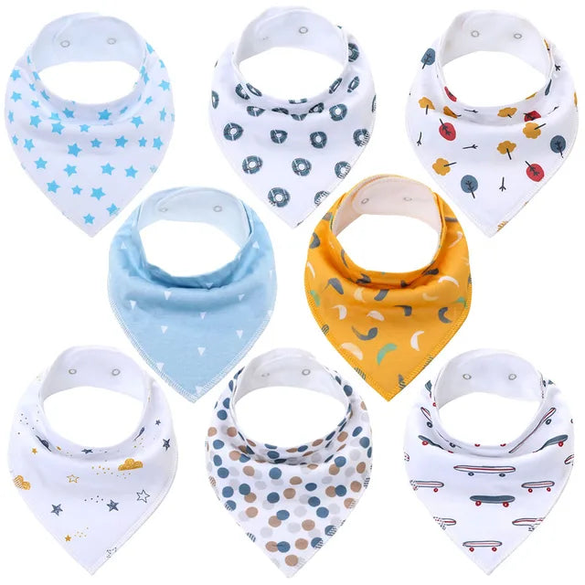 Pride and Joy 8 Piece Cotton Material Baby Feeding Bib Set