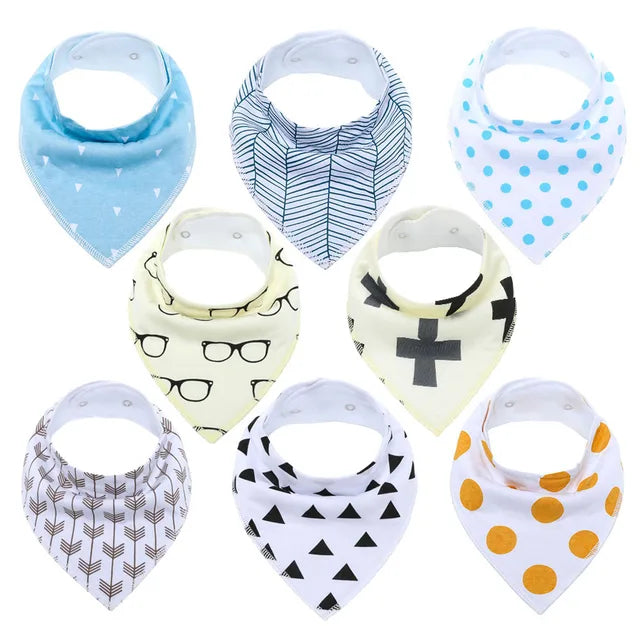 Pride and Joy 8 Piece Cotton Material Baby Feeding Bib Set