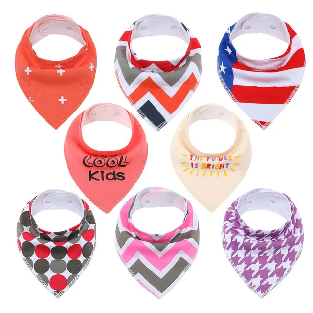 Pride and Joy 8 Piece Cotton Material Baby Feeding Bib Set