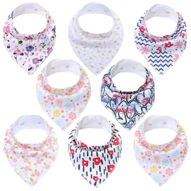 Pride and Joy 8 Piece Cotton Material Baby Feeding Bib Set