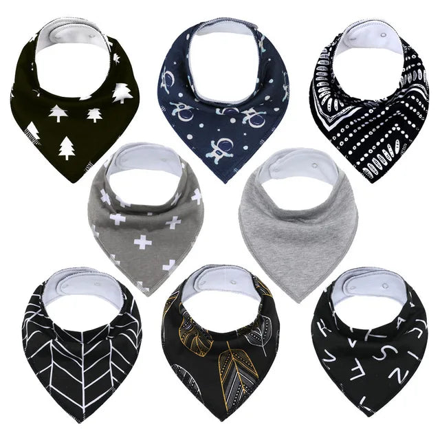 Pride and Joy 8 Piece Cotton Material Baby Feeding Bib Set