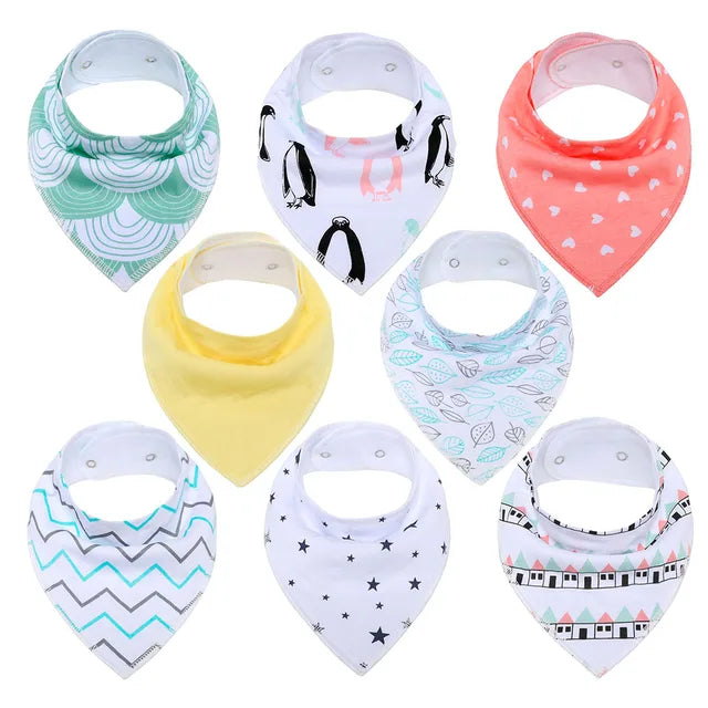 Pride and Joy 8 Piece Cotton Material Baby Feeding Bib Set