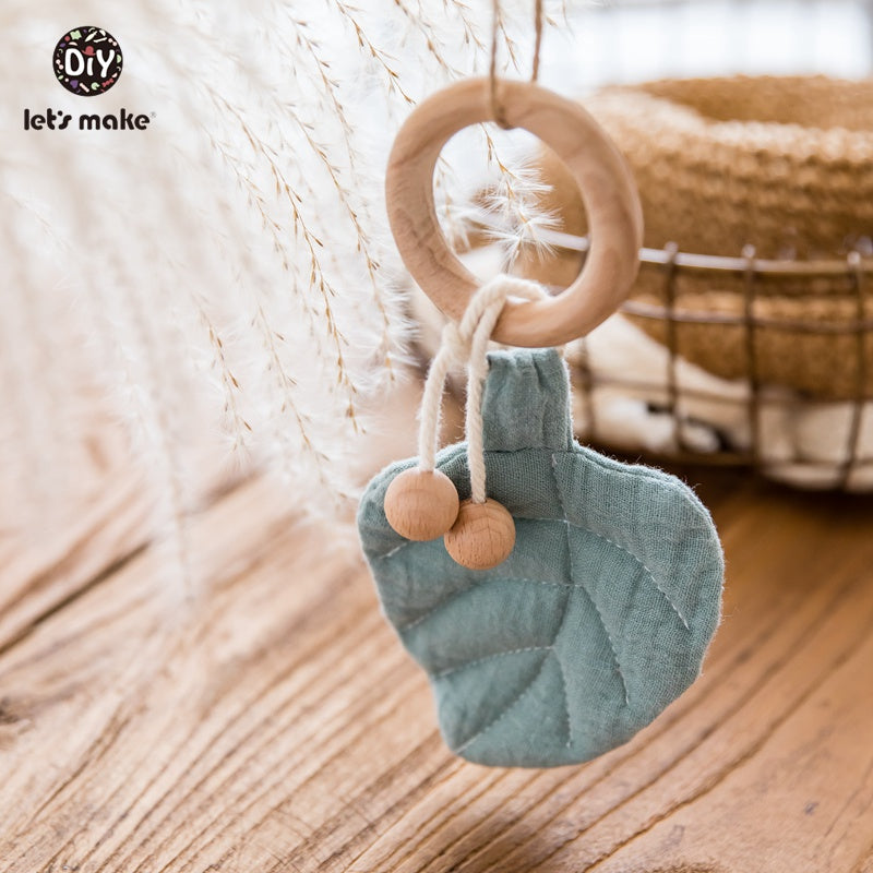 Cotton Leaf Wooden Baby Teether