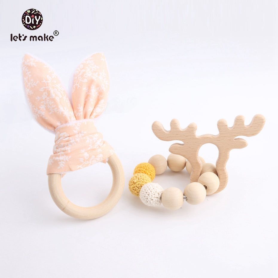 Pride and Joy Colourful Bunny Ear Baby Teething Toy Set