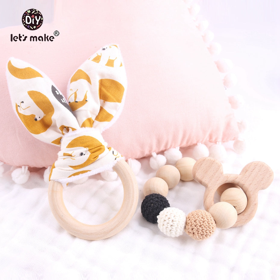 Pride and Joy Colourful Bunny Ear Baby Teething Toy Set