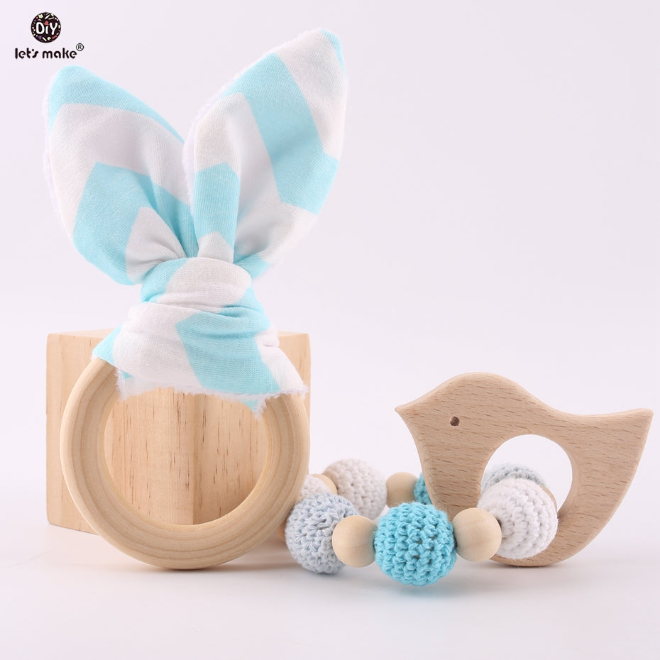 Pride and Joy Colourful Bunny Ear Baby Teething Toy Set