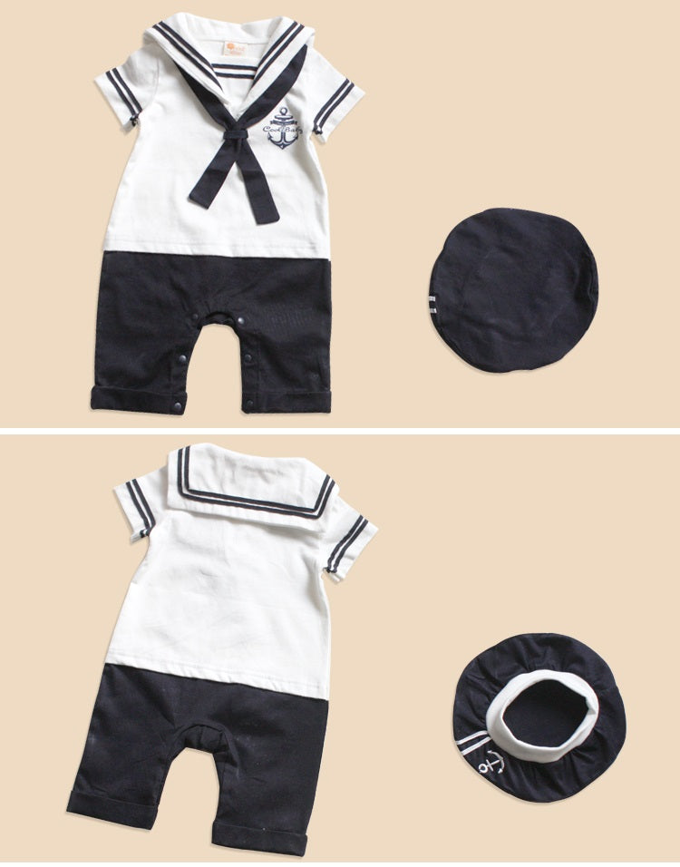 Pride and Joy 3 Piece American Navy Sailor Baby Outfit 