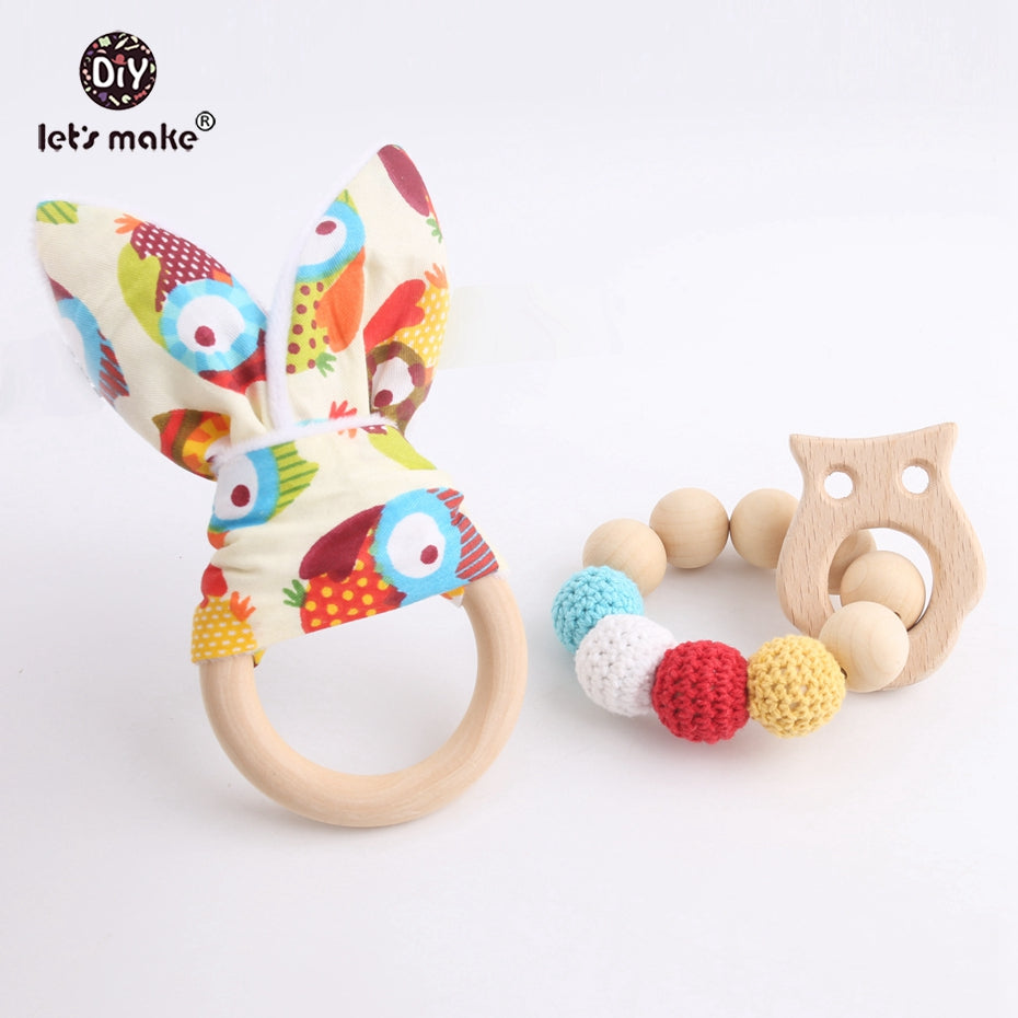 Pride and Joy Colourful Bunny Ear Baby Teething Toy Set