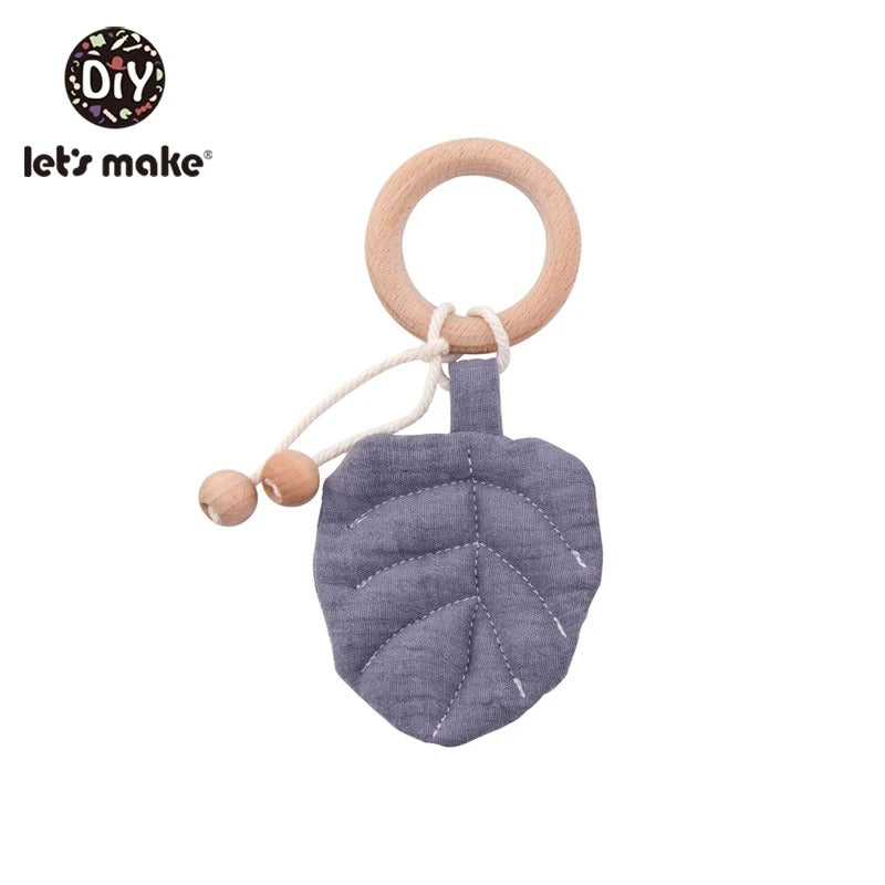 Cotton Leaf Wooden Baby Teether