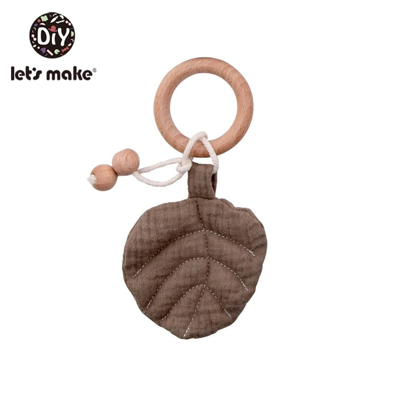 Cotton Leaf Wooden Baby Teether