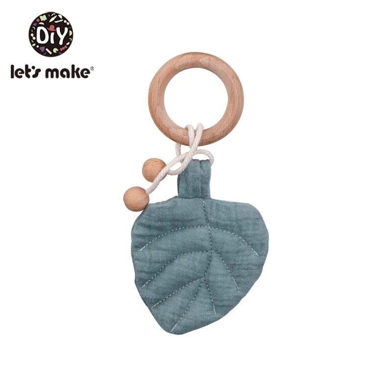 Cotton Leaf Wooden Baby Teether