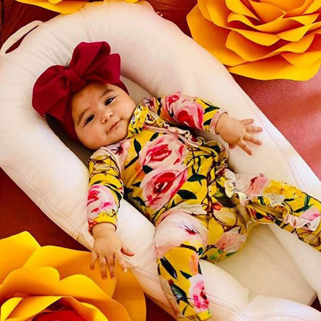 Pride and Joy Floral Cotton Baby Romper with Headband