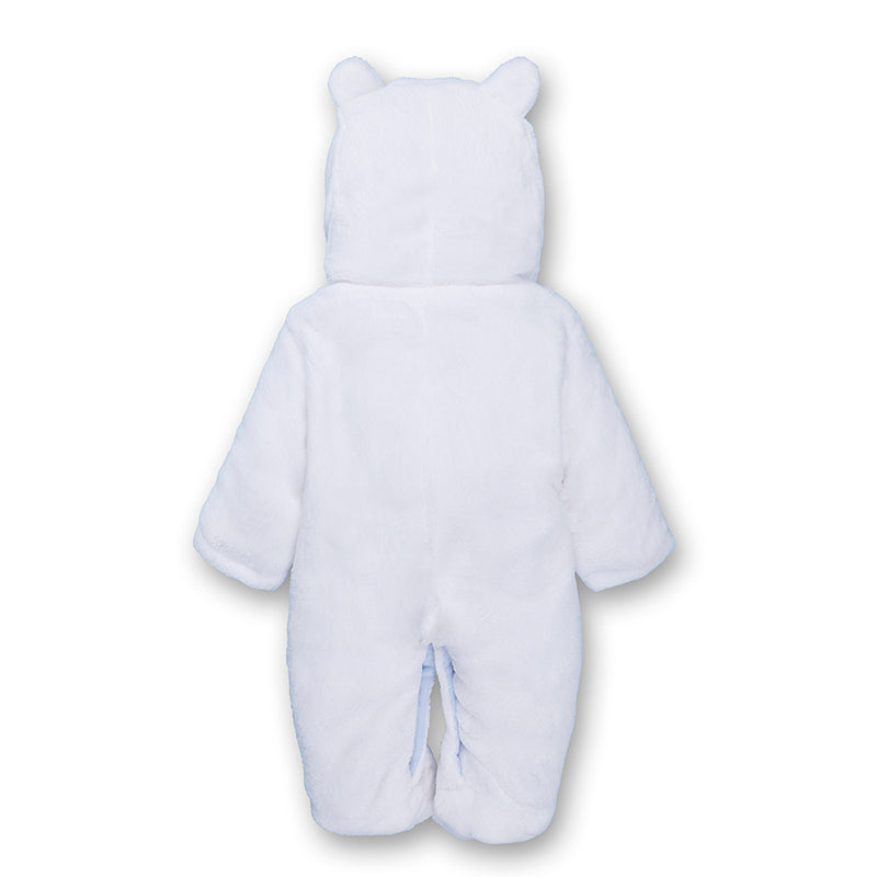 Pride and Joy Winter Bear Coral Fleece Baby Romper