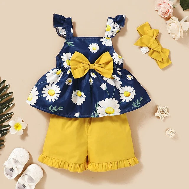 Pride and Joy 3 Piece Floral Baby Girl Clothes Set