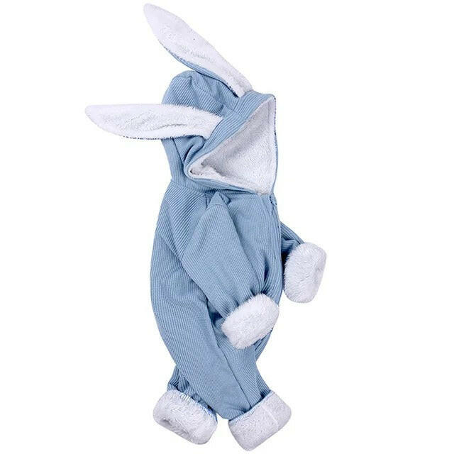 Pride and Joy Rabbit Ear Winter Hooded Baby Jumpsuit