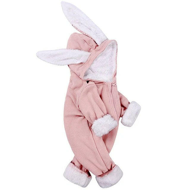 Pride and Joy Rabbit Ear Winter Hooded Baby Jumpsuit