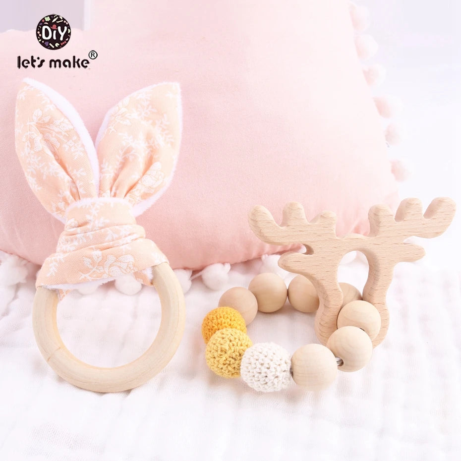 Pride and Joy Colourful Bunny Ear Baby Teething Toy Set