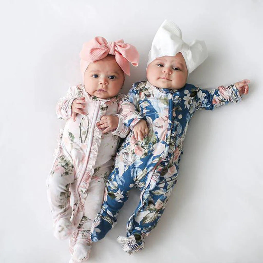 Pride and Joy Floral Cotton Baby Romper with Headband