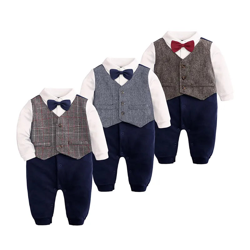 Pride and Joy Knitted Cotton Gentleman Baby Romper