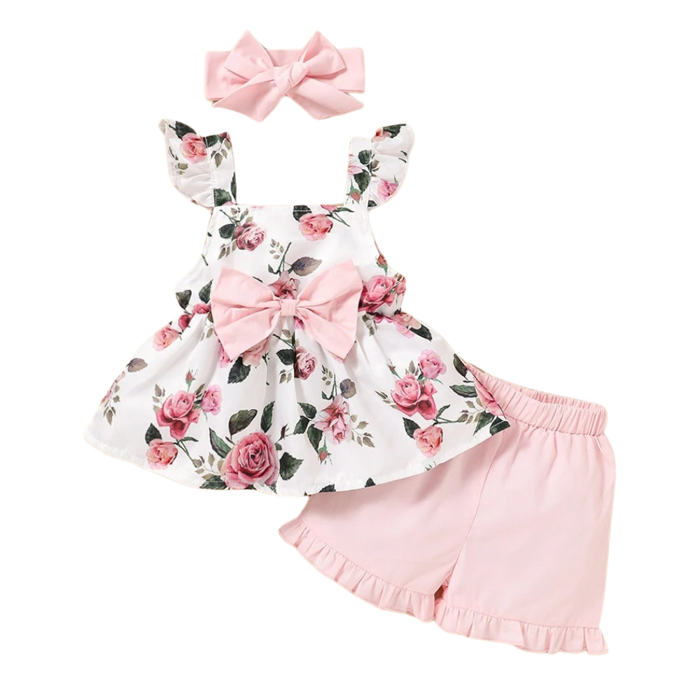 Pride and Joy 3 Piece Floral Baby Girl Clothes Set