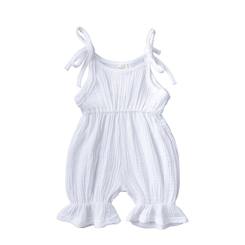 Pride and Joy Cotton Sling Strap Ruffle Baby Romper