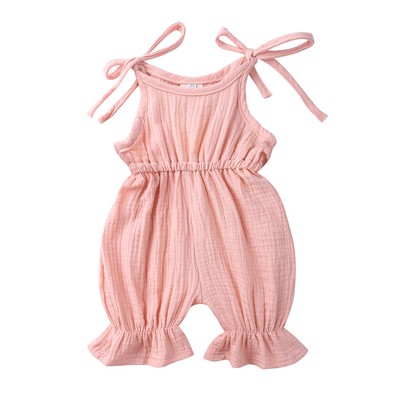 Pride and Joy Cotton Sling Strap Ruffle Baby Romper