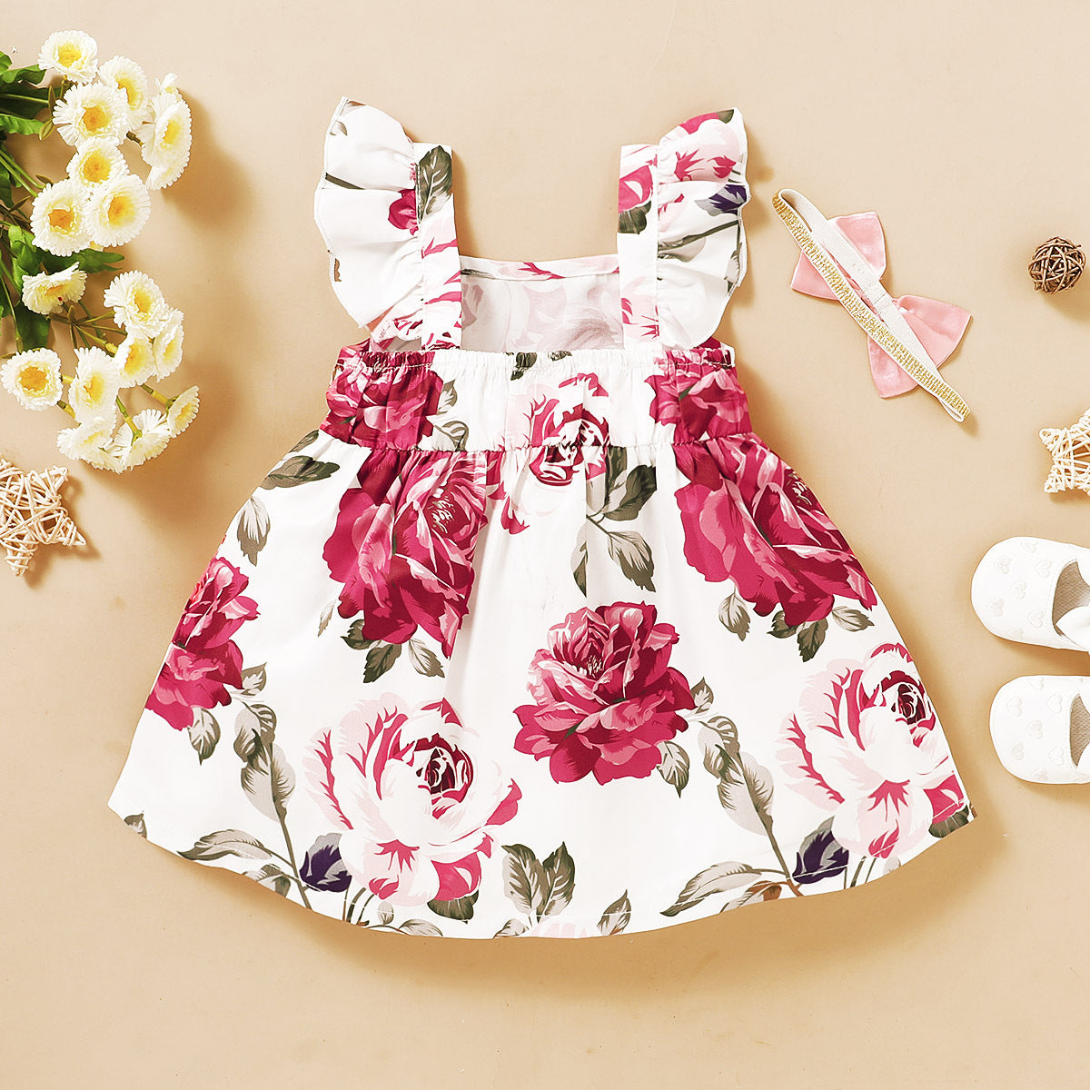 Pride and Joy Baby Girls Floral Dress With Headband